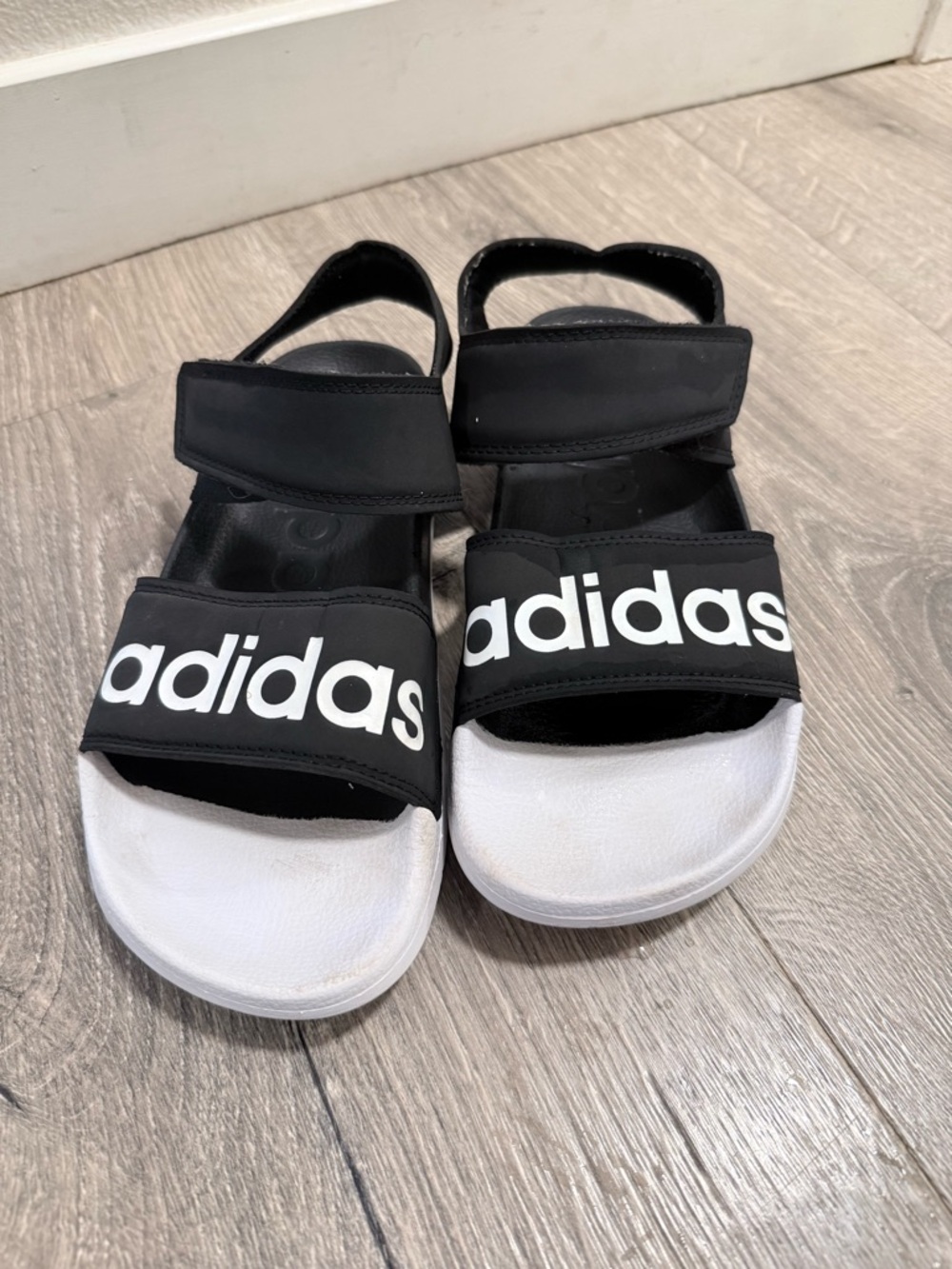 adidas Black and White Women’s Velcro Sandals